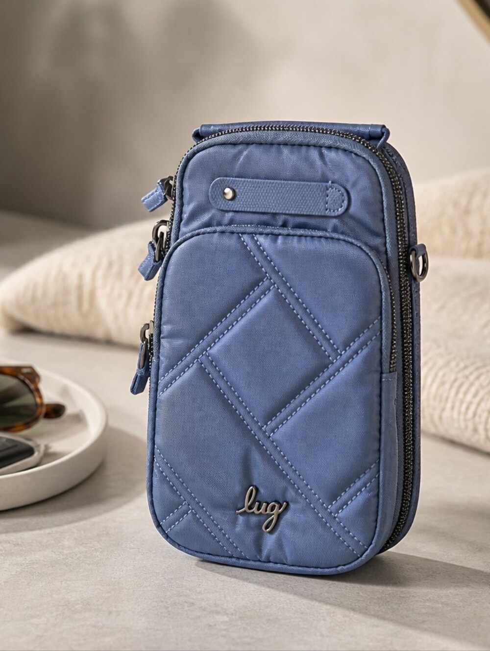 lug Blue Quilted Crossbody  Bag NWT